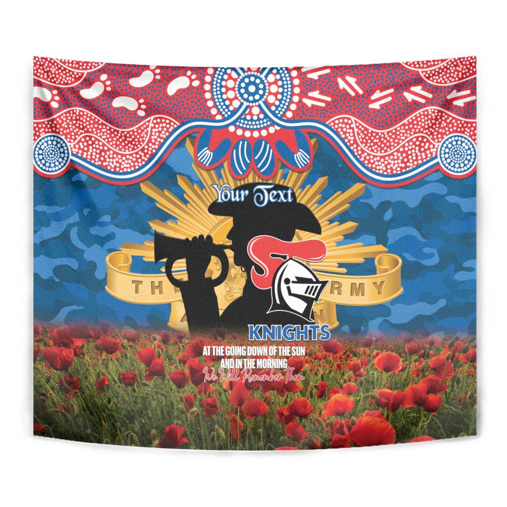 Personalised Knights Rugby ANZAC Day Tapestry Last Post Poppy We Will Remember Them