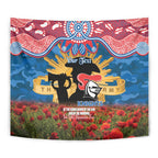 Personalised Knights Rugby ANZAC Day Tapestry Last Post Poppy We Will Remember Them