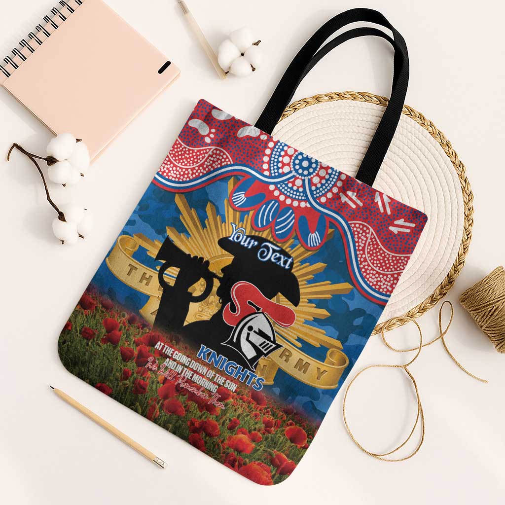 Personalised Knights Rugby ANZAC Day Tote Bag Last Post Poppy We Will Remember Them