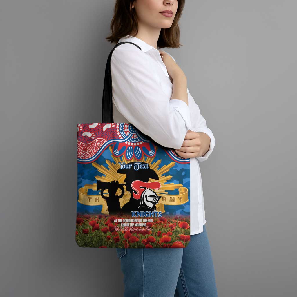 Personalised Knights Rugby ANZAC Day Tote Bag Last Post Poppy We Will Remember Them