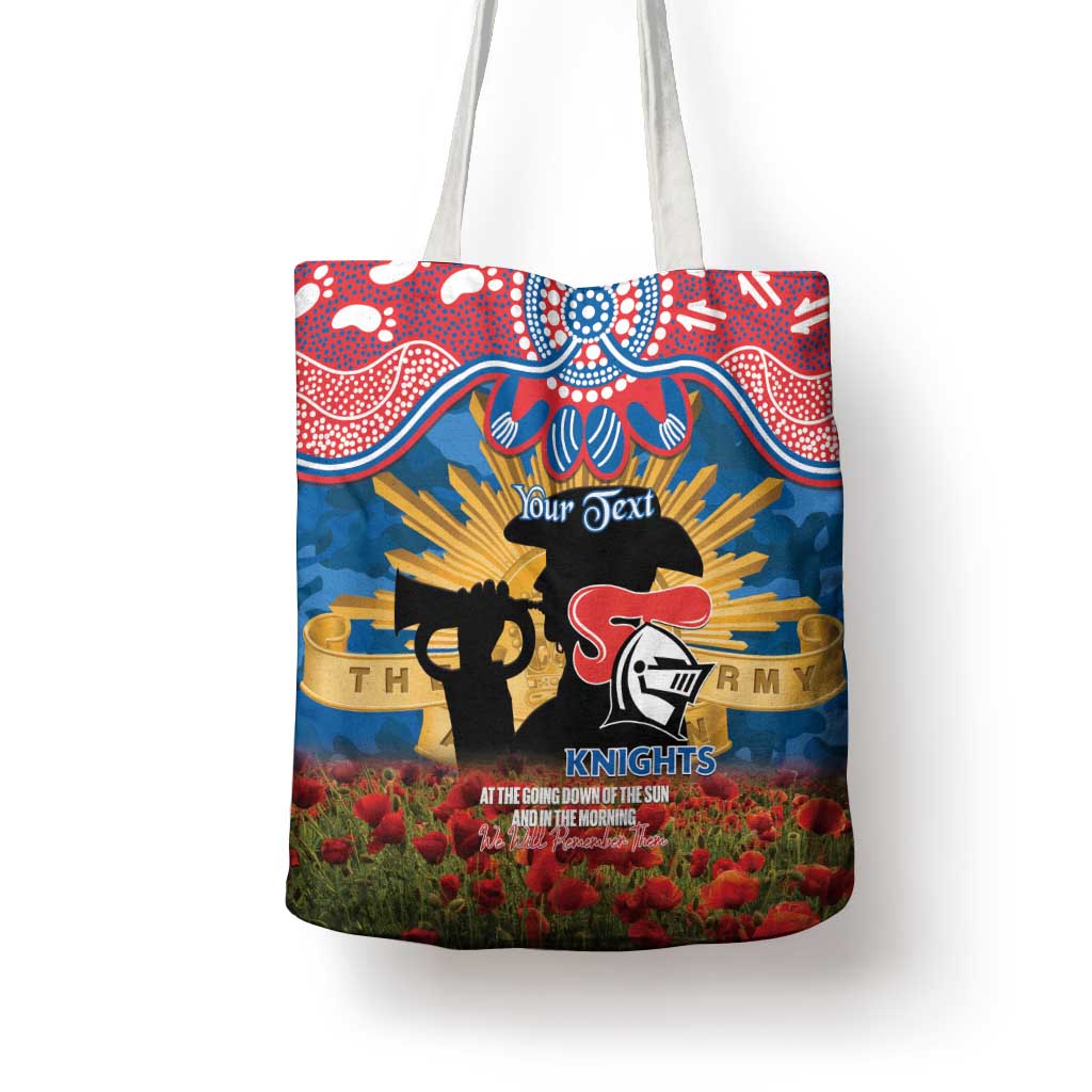 Personalised Knights Rugby ANZAC Day Tote Bag Last Post Poppy We Will Remember Them