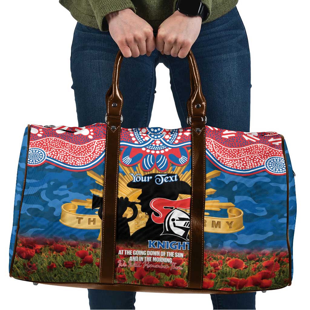 Personalised Knights Rugby ANZAC Day Travel Bag Last Post Poppy We Will Remember Them