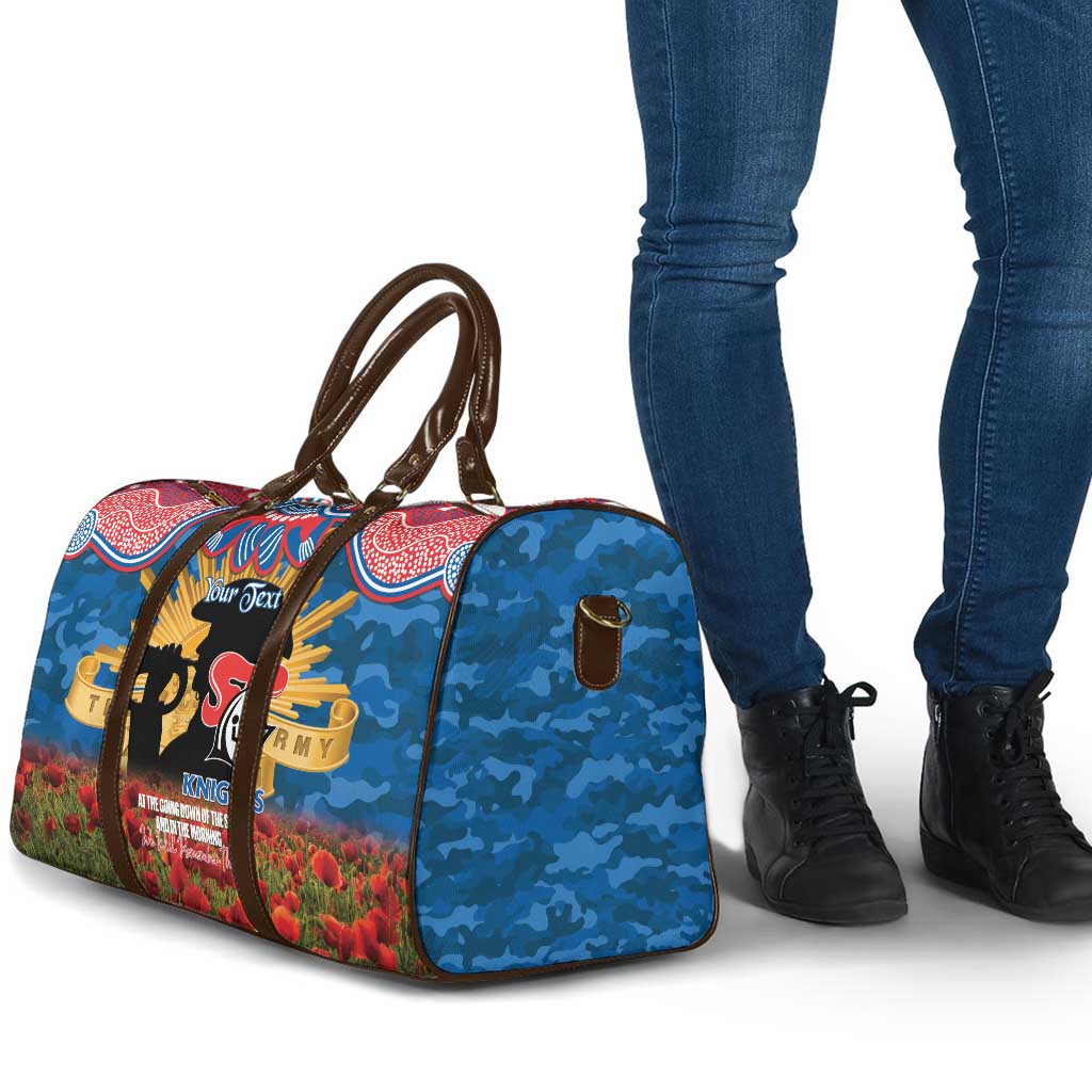 Personalised Knights Rugby ANZAC Day Travel Bag Last Post Poppy We Will Remember Them