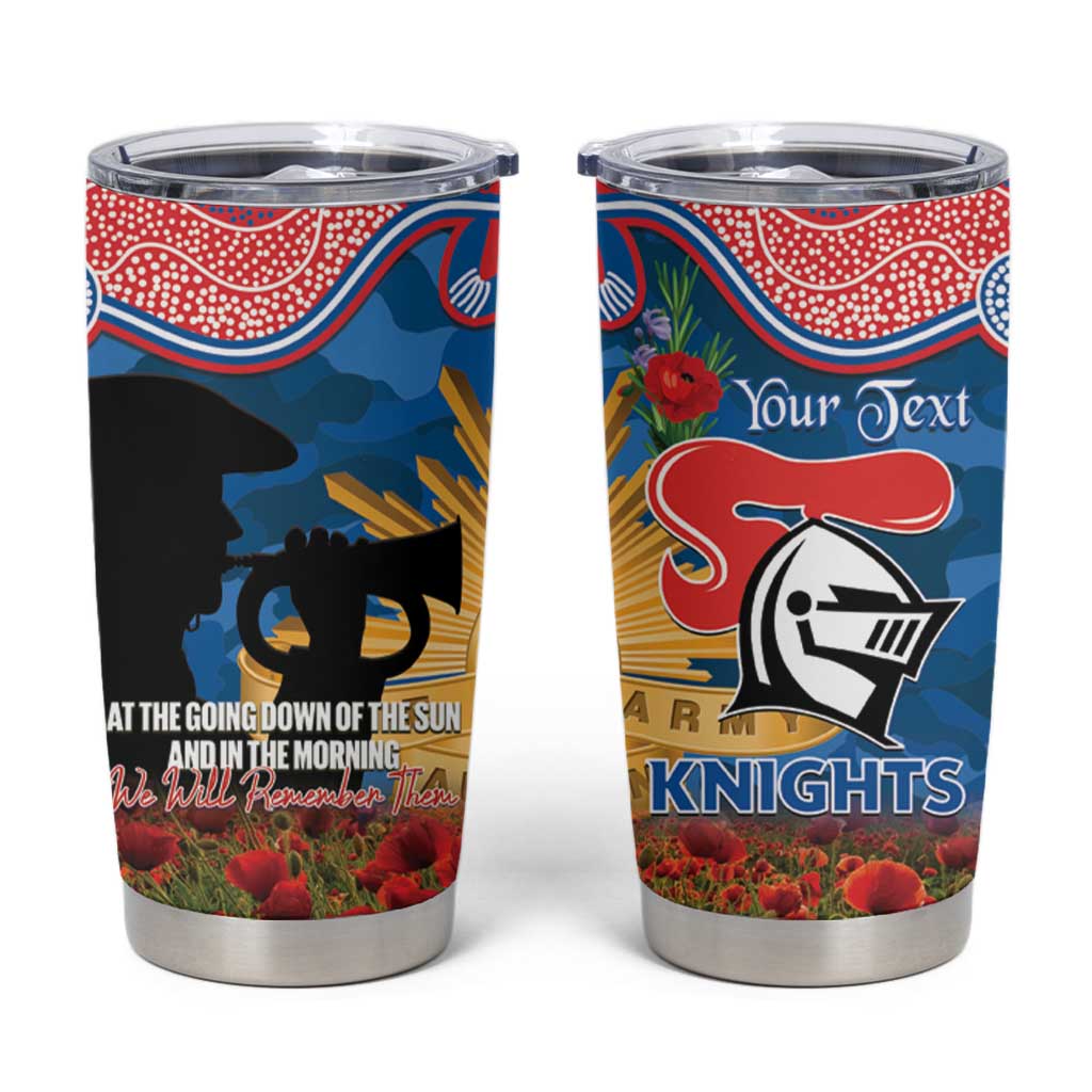 Personalised Knights Rugby ANZAC Day Tumbler Cup Last Post Poppy We Will Remember Them