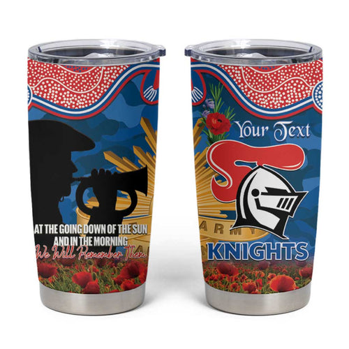 Personalised Knights Rugby ANZAC Day Tumbler Cup Last Post Poppy We Will Remember Them