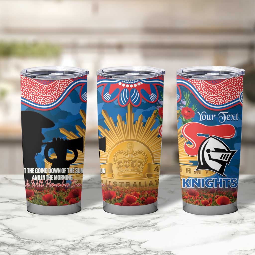 Personalised Knights Rugby ANZAC Day Tumbler Cup Last Post Poppy We Will Remember Them