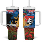 Personalised Knights Rugby ANZAC Day Tumbler With Handle Last Post Poppy We Will Remember Them