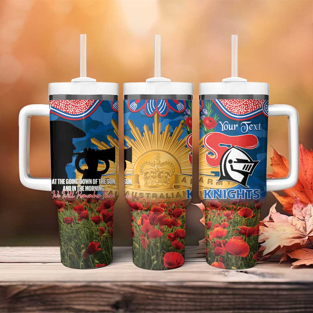 Personalised Knights Rugby ANZAC Day Tumbler With Handle Last Post Poppy We Will Remember Them