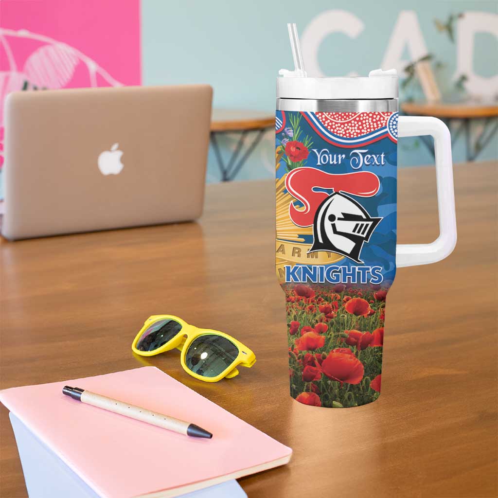 Personalised Knights Rugby ANZAC Day Tumbler With Handle Last Post Poppy We Will Remember Them