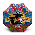 Personalised Knights Rugby ANZAC Day Umbrella Last Post Poppy We Will Remember Them