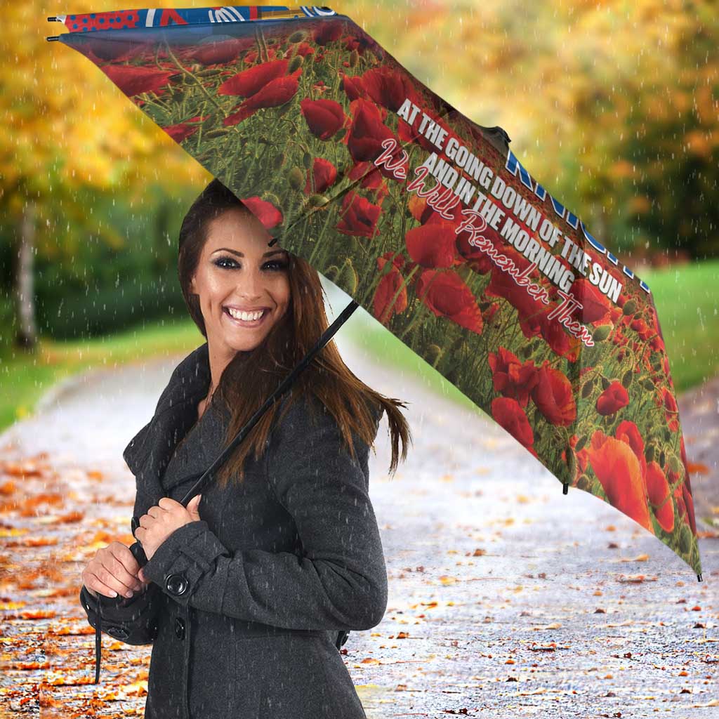 Personalised Knights Rugby ANZAC Day Umbrella Last Post Poppy We Will Remember Them
