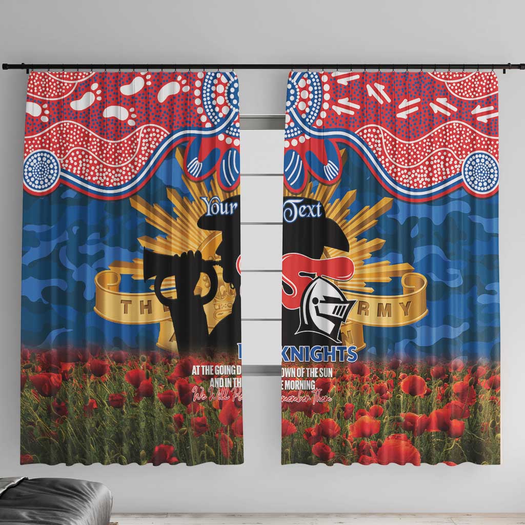 Personalised Knights Rugby ANZAC Day Window Curtain Last Post Poppy We Will Remember Them