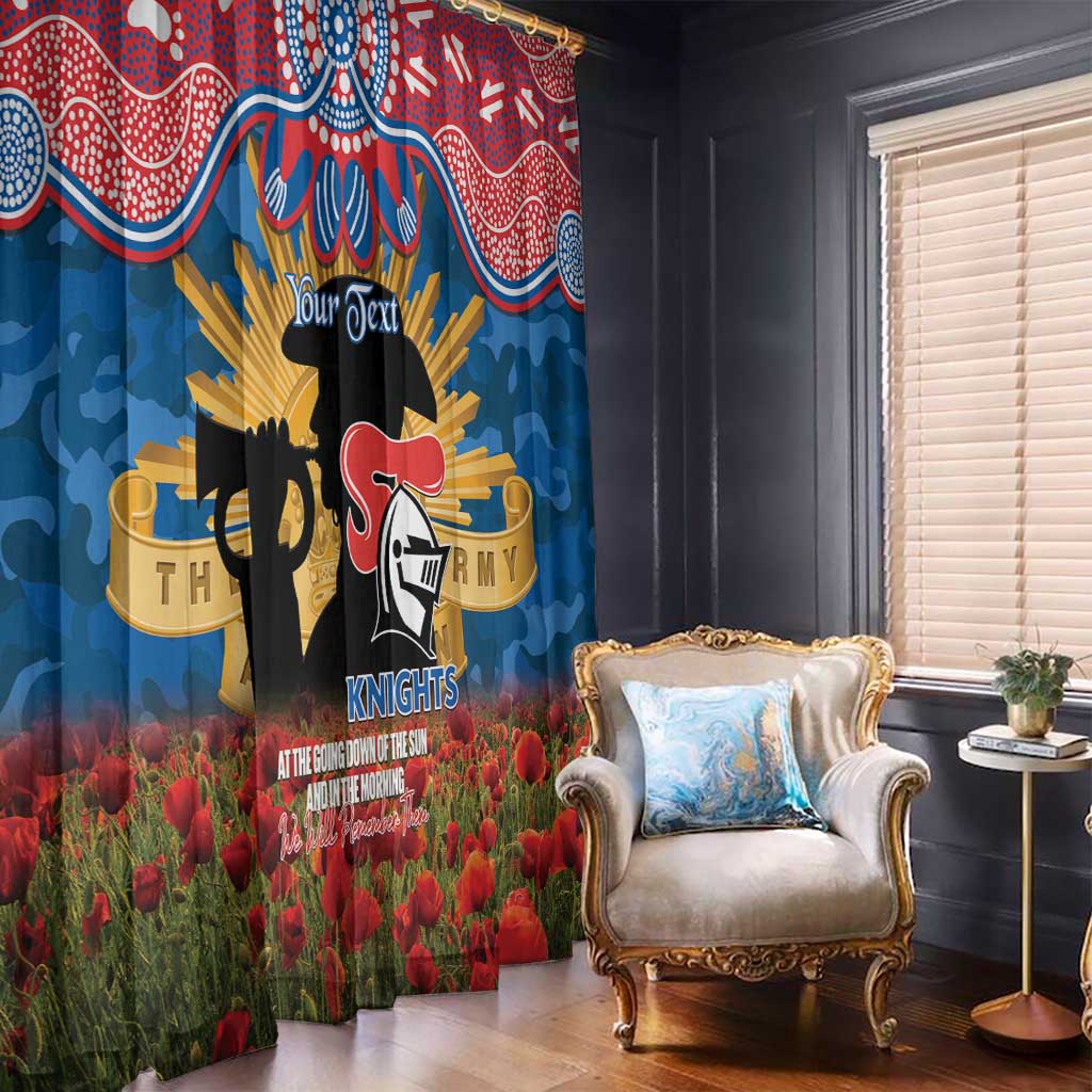 Personalised Knights Rugby ANZAC Day Window Curtain Last Post Poppy We Will Remember Them