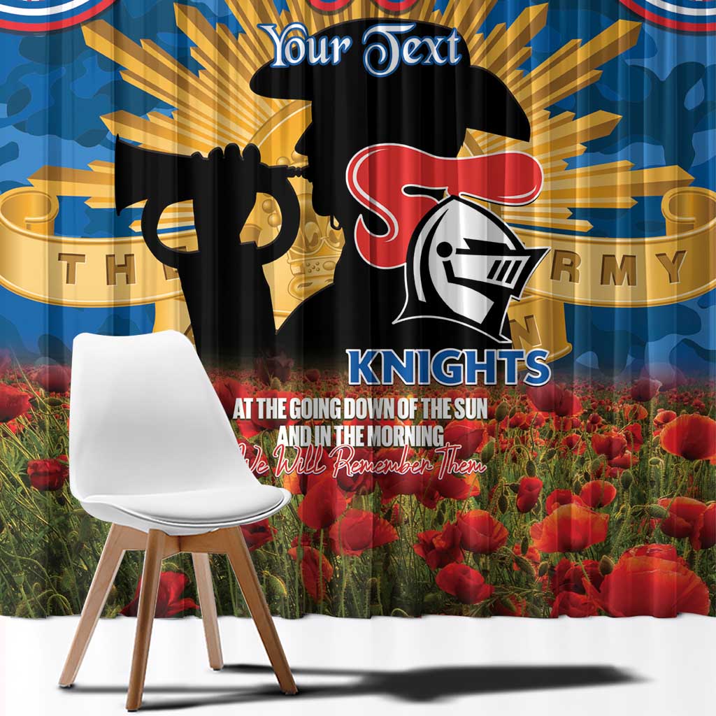 Personalised Knights Rugby ANZAC Day Window Curtain Last Post Poppy We Will Remember Them