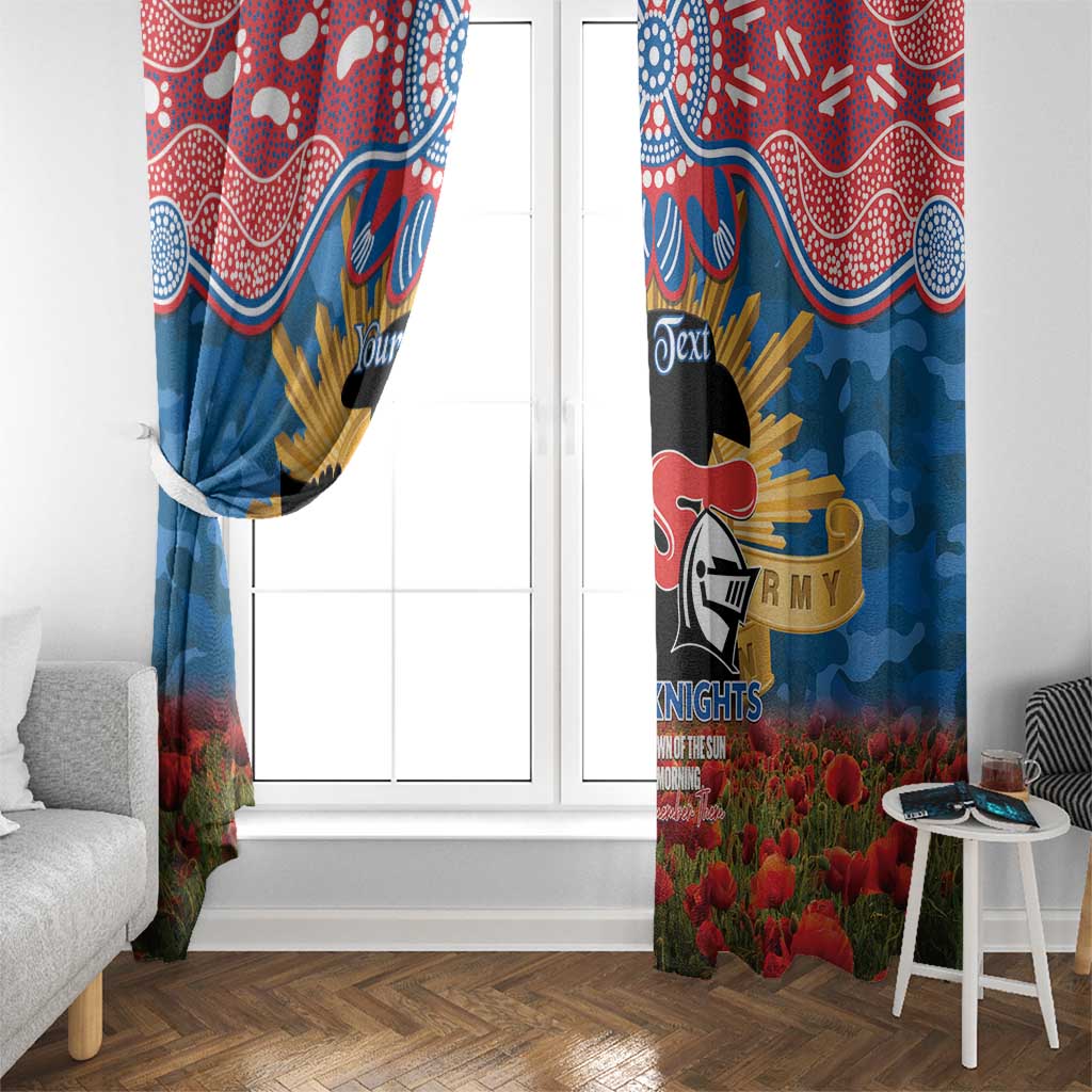 Personalised Knights Rugby ANZAC Day Window Curtain Last Post Poppy We Will Remember Them