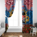 Personalised Knights Rugby ANZAC Day Window Curtain Last Post Poppy We Will Remember Them