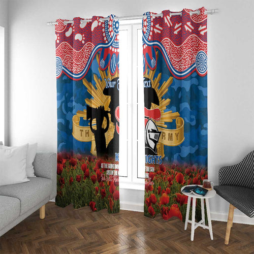 Personalised Knights Rugby ANZAC Day Window Curtain Last Post Poppy We Will Remember Them