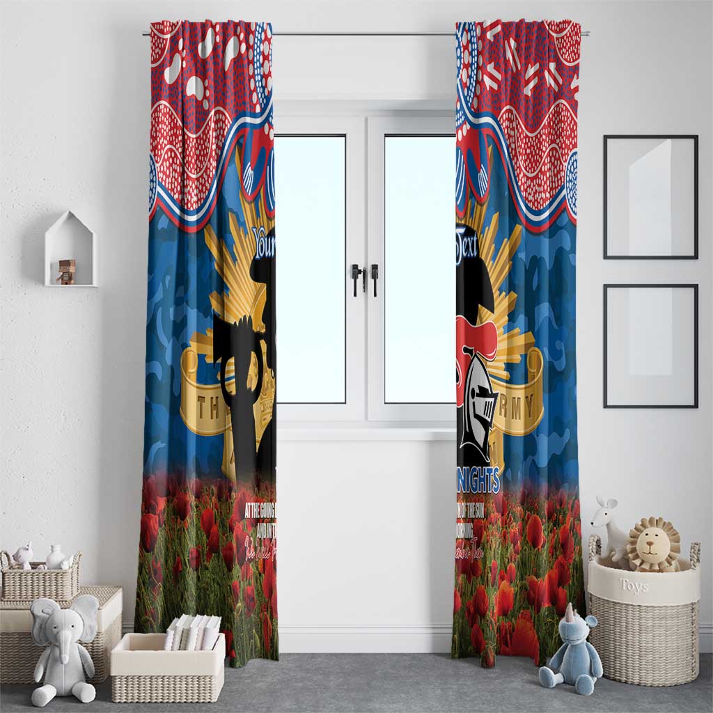 Personalised Knights Rugby ANZAC Day Window Curtain Last Post Poppy We Will Remember Them