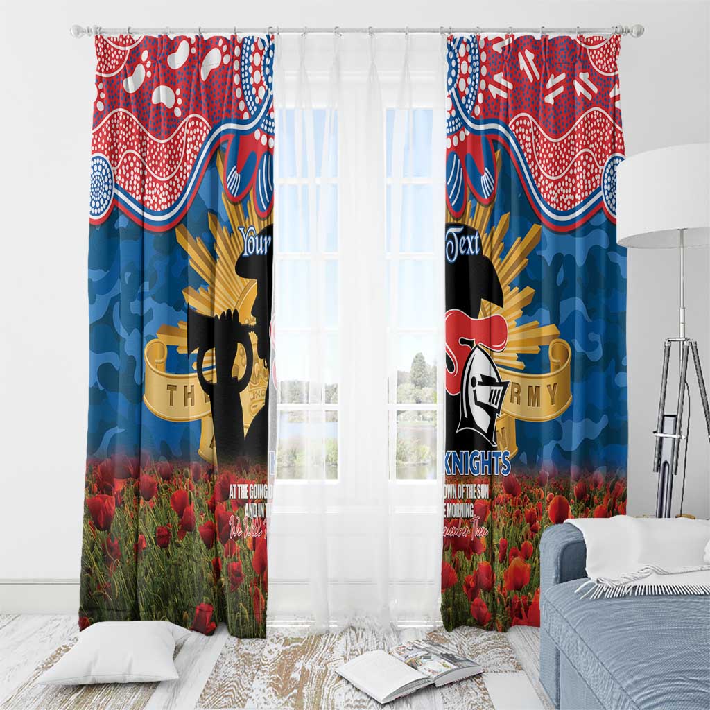 Personalised Knights Rugby ANZAC Day Window Curtain Last Post Poppy We Will Remember Them