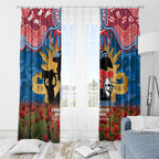Personalised Knights Rugby ANZAC Day Window Curtain Last Post Poppy We Will Remember Them