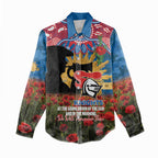 Personalised Knights Rugby ANZAC Day Women Casual Shirt Last Post Poppy We Will Remember Them