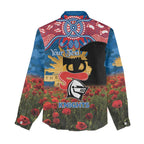 Personalised Knights Rugby ANZAC Day Women Casual Shirt Last Post Poppy We Will Remember Them