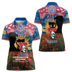 Personalised Knights Rugby ANZAC Day Women Polo Shirt Last Post Poppy We Will Remember Them