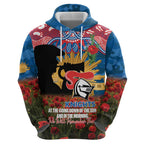 Personalised Knights Rugby ANZAC Day Zip Hoodie Last Post Poppy We Will Remember Them