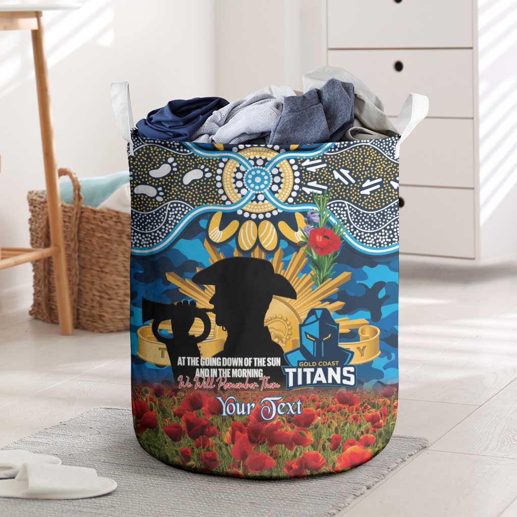 Personalised Titans Rugby ANZAC Day Laundry Basket Last Post Poppy We Will Remember Them
