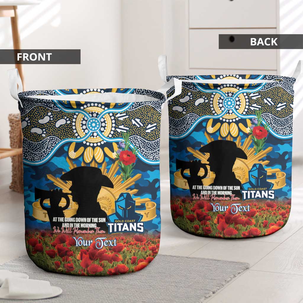Personalised Titans Rugby ANZAC Day Laundry Basket Last Post Poppy We Will Remember Them