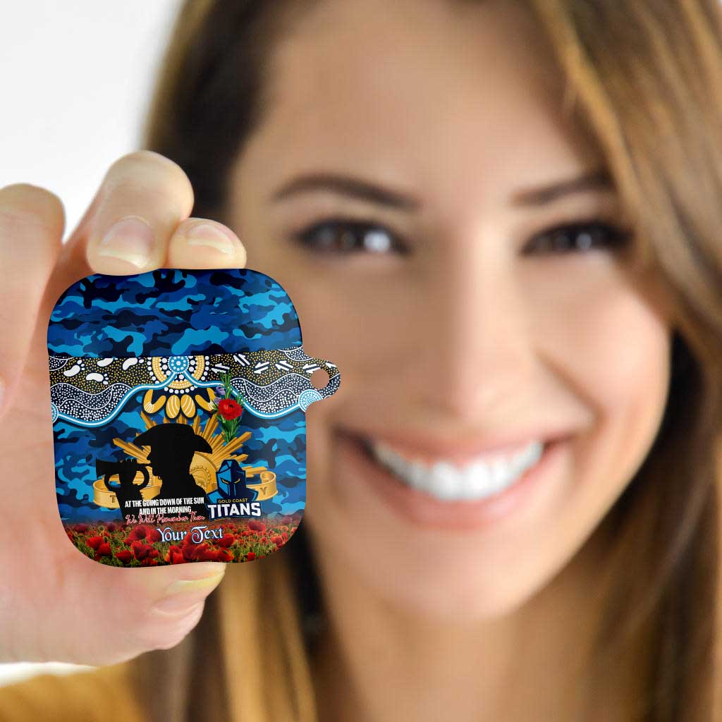 Personalised Titans Rugby ANZAC Day AirPods Case Last Post Poppy We Will Remember Them