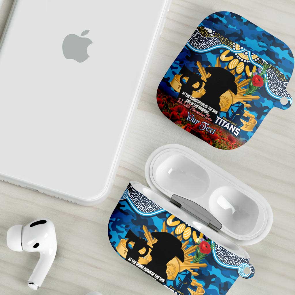 Personalised Titans Rugby ANZAC Day AirPods Case Last Post Poppy We Will Remember Them