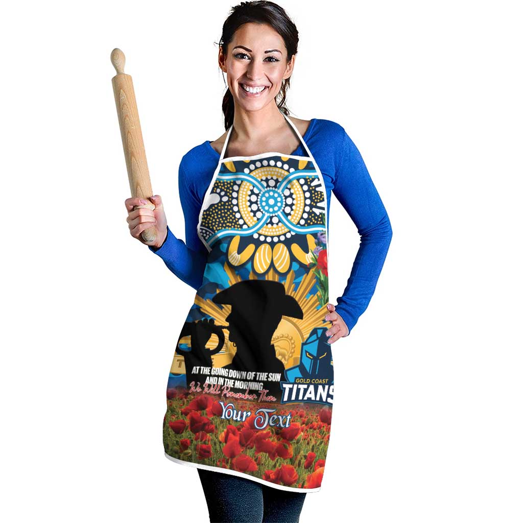 Personalised Titans Rugby ANZAC Day Apron Last Post Poppy We Will Remember Them