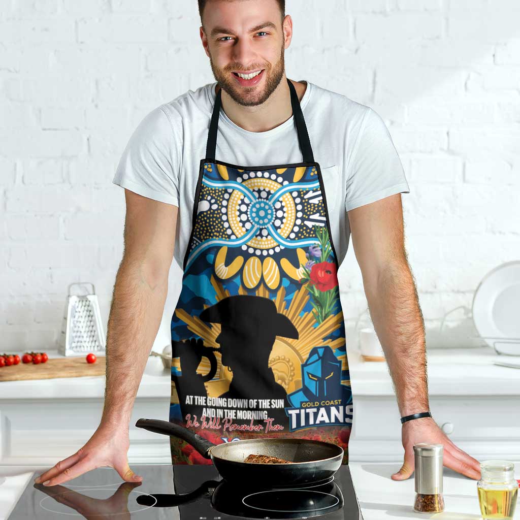 Personalised Titans Rugby ANZAC Day Apron Last Post Poppy We Will Remember Them