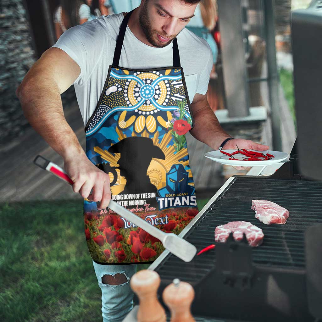 Personalised Titans Rugby ANZAC Day Apron Last Post Poppy We Will Remember Them