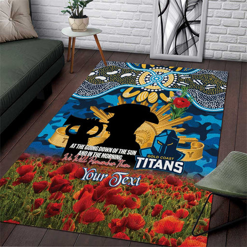 Personalised Titans Rugby ANZAC Day Area Rug Last Post Poppy We Will Remember Them