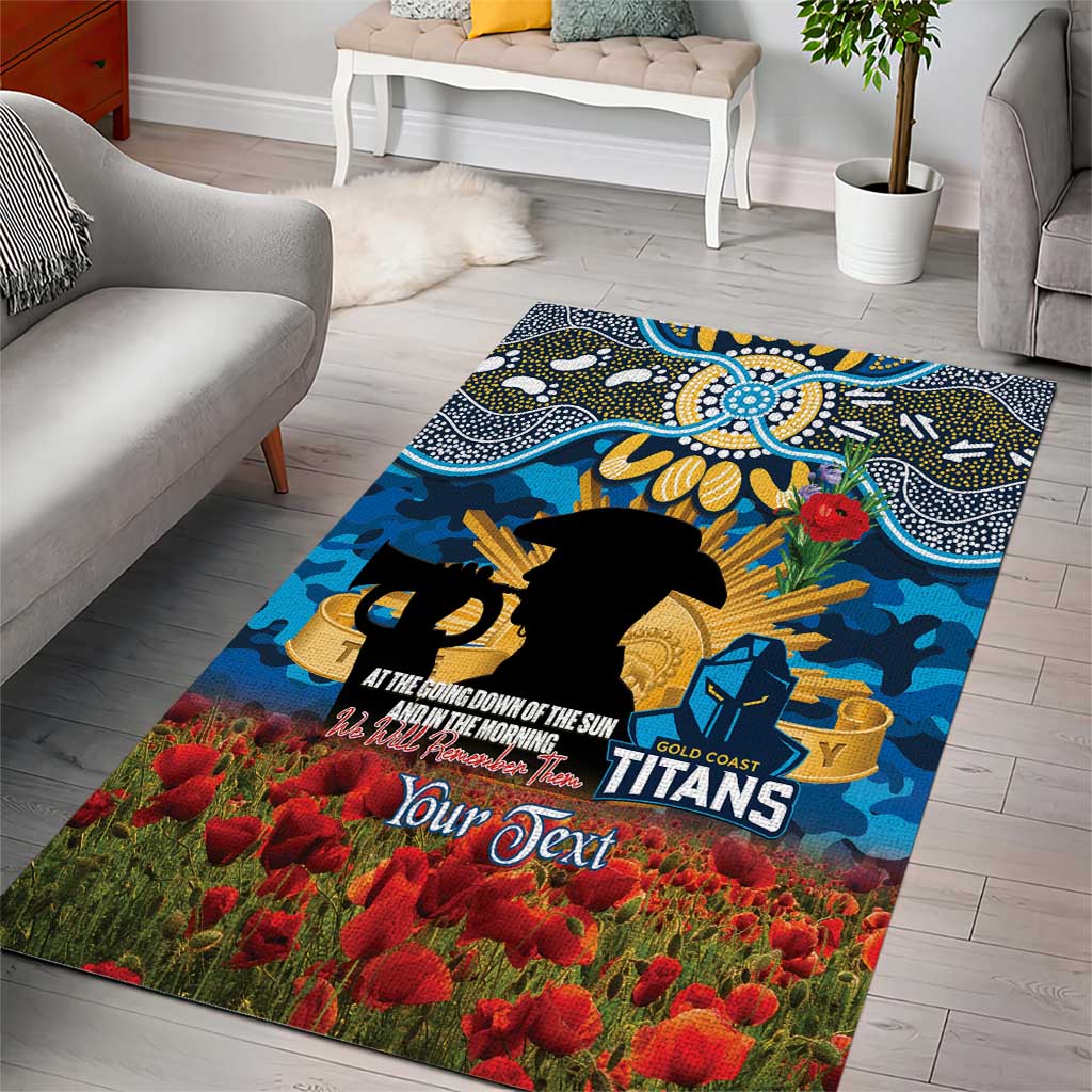Personalised Titans Rugby ANZAC Day Area Rug Last Post Poppy We Will Remember Them