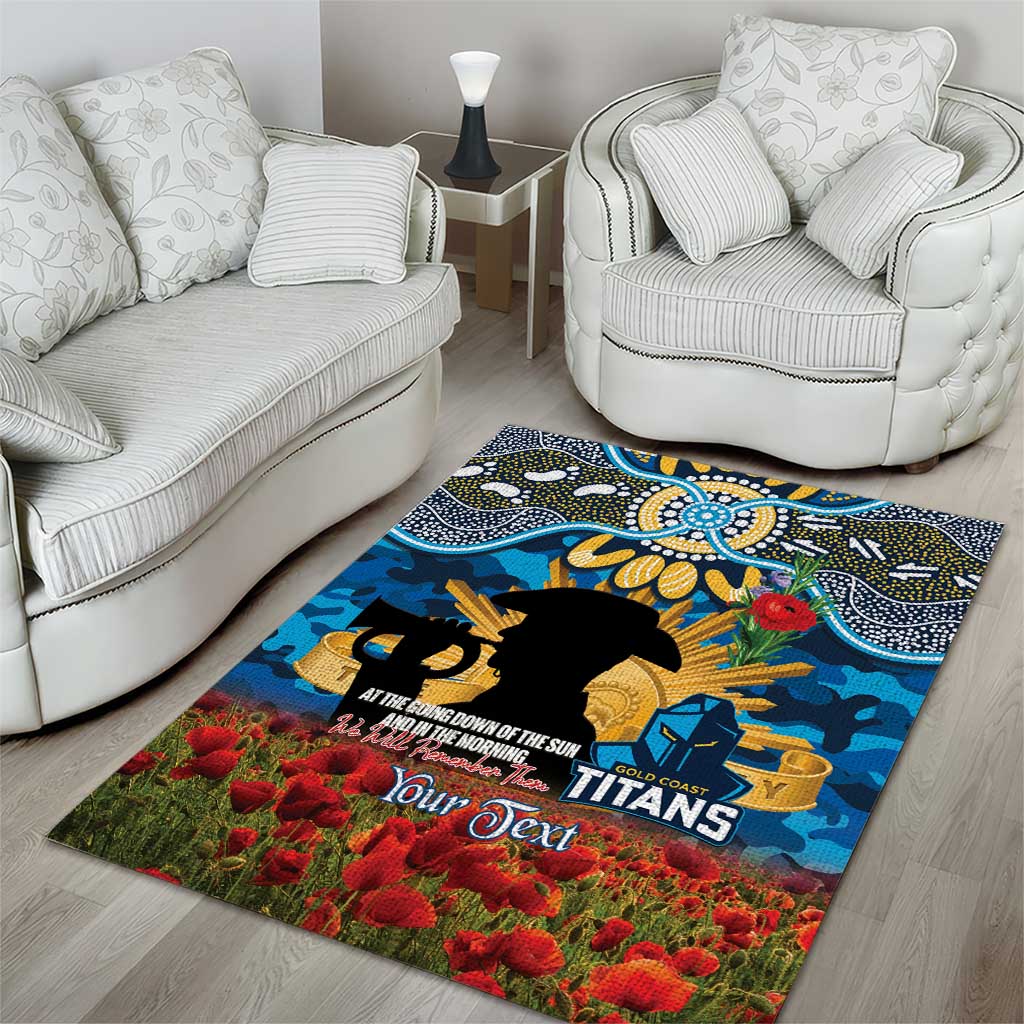 Personalised Titans Rugby ANZAC Day Area Rug Last Post Poppy We Will Remember Them