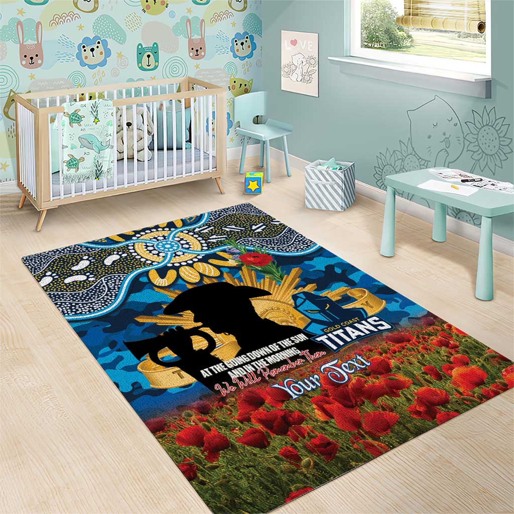 Personalised Titans Rugby ANZAC Day Area Rug Last Post Poppy We Will Remember Them