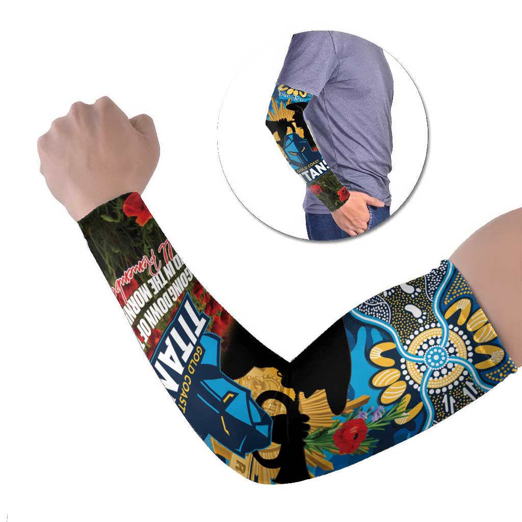 Personalised Titans Rugby ANZAC Day Arm Sleeves Last Post Poppy We Will Remember Them