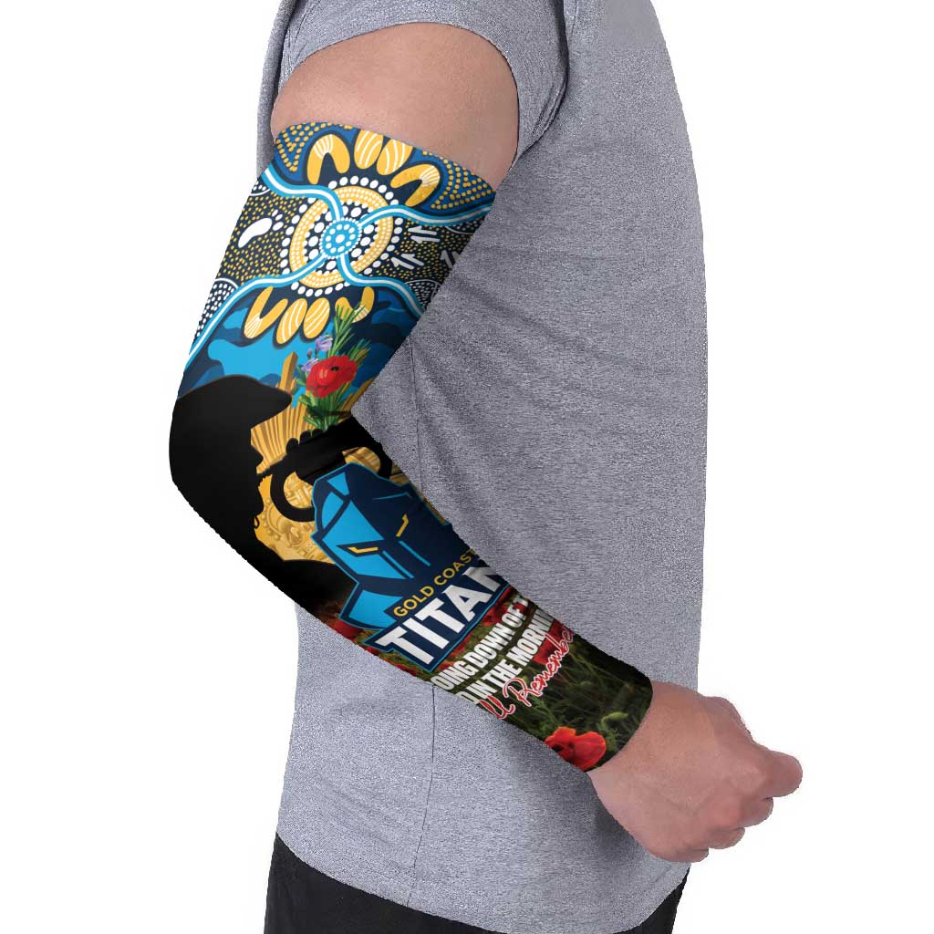Personalised Titans Rugby ANZAC Day Arm Sleeves Last Post Poppy We Will Remember Them