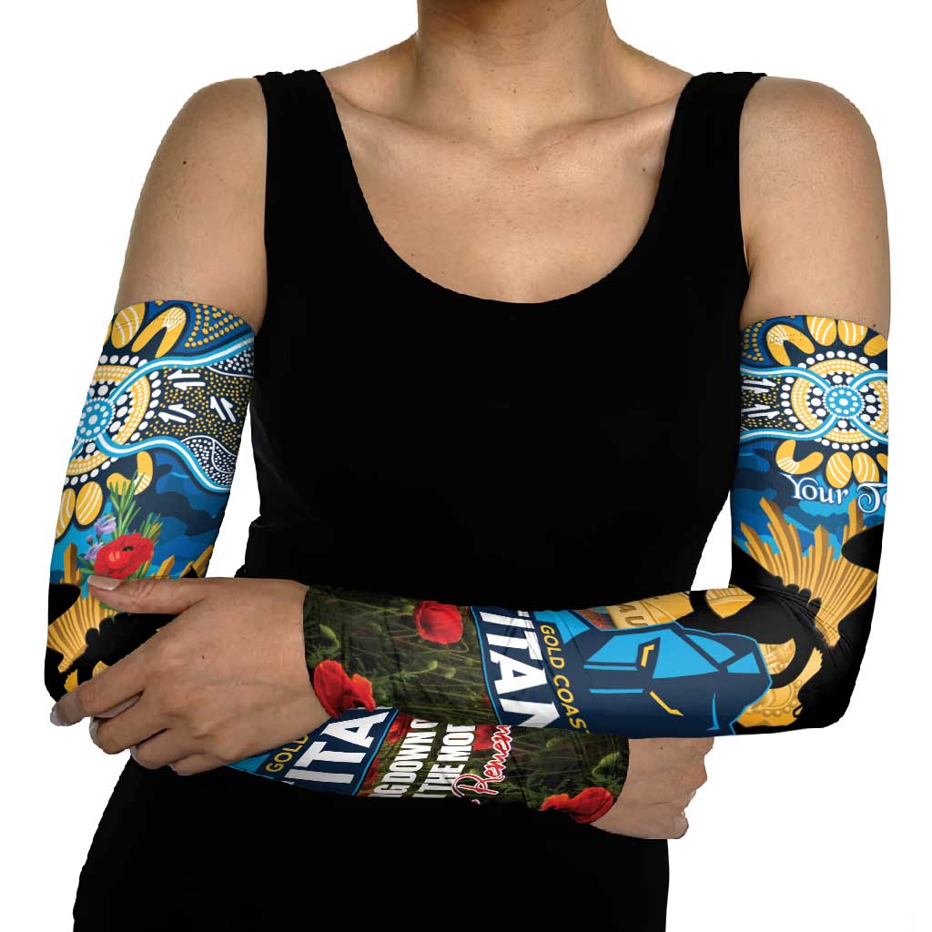 Personalised Titans Rugby ANZAC Day Arm Sleeves Last Post Poppy We Will Remember Them
