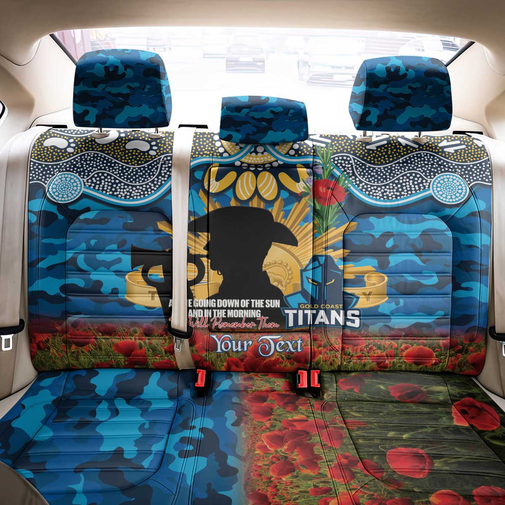 Personalised Titans Rugby ANZAC Day Back Car Seat Cover Last Post Poppy We Will Remember Them