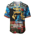 Personalised Titans Rugby ANZAC Day Baseball Jersey Last Post Poppy We Will Remember Them