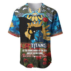 Personalised Titans Rugby ANZAC Day Baseball Jersey Last Post Poppy We Will Remember Them