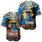 Personalised Titans Rugby ANZAC Day Baseball Jersey Last Post Poppy We Will Remember Them