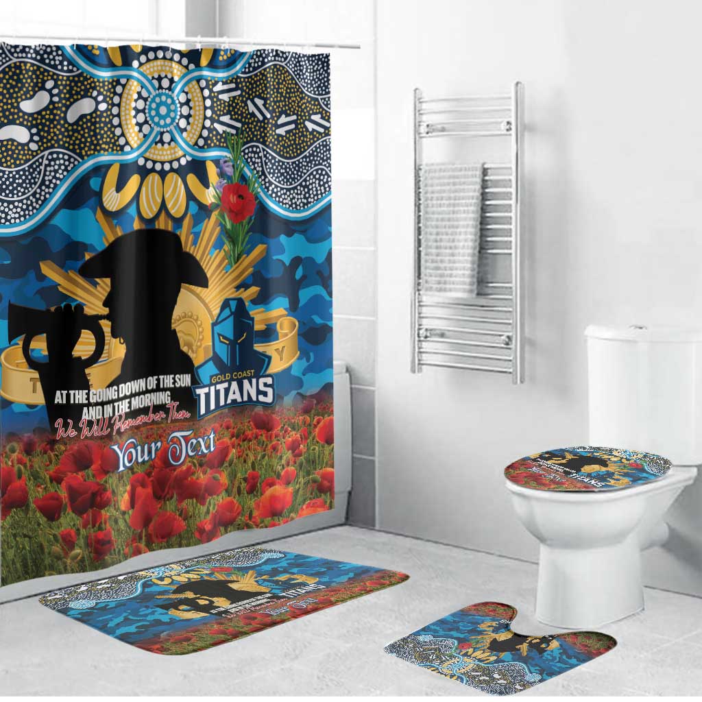 Personalised Titans Rugby ANZAC Day Bathroom Set Last Post Poppy We Will Remember Them