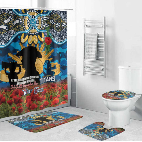 Personalised Titans Rugby ANZAC Day Bathroom Set Last Post Poppy We Will Remember Them