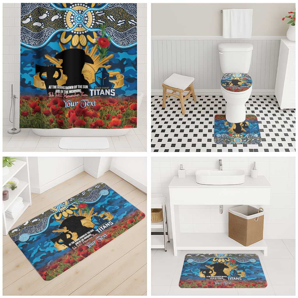 Personalised Titans Rugby ANZAC Day Bathroom Set Last Post Poppy We Will Remember Them