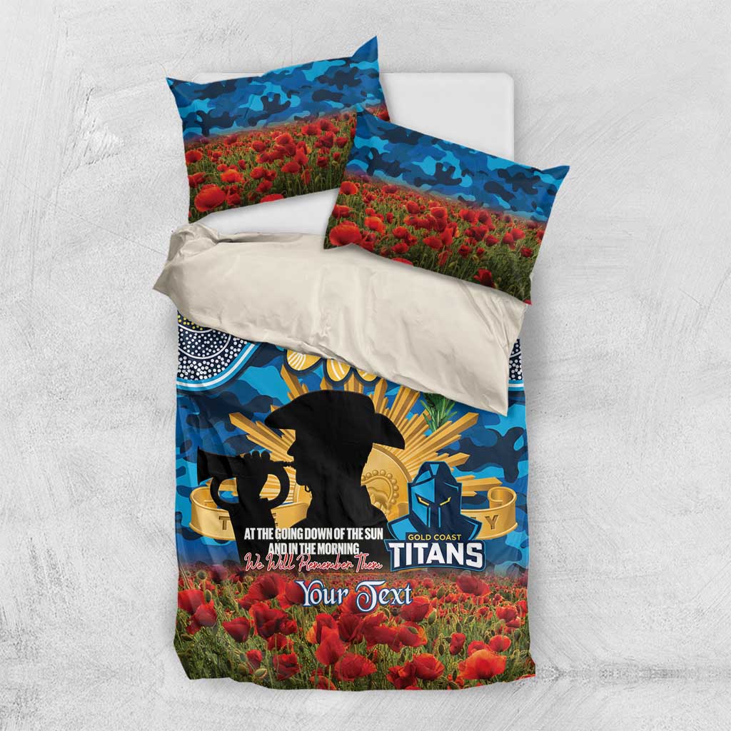 Personalised Titans Rugby ANZAC Day Bedding Set Last Post Poppy We Will Remember Them